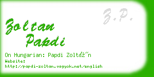 zoltan papdi business card